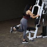 Body-Solid (EXM2500BLPSRSTK) Multi-Station Home Gym Machine, Arm & Leg Strength Training Functional Exercise Workout Station, 210lbs. Red Weight Stack with Leg Press Body-Solid