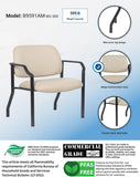 Boss Office Products Guest Chair, Vinyl, 500 lb. Weight Capacity in Beige
