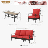 Sophia & William Metal Patio Furniture Set, 4-Piece Outdoor Conversation
