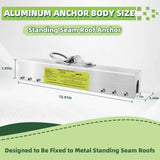 Aluminum Standing Seam Roof Anchor, Non-Penetrating Standing Seam Roof Anchor Safety Clamp, 5000lbs Breaking Strength, OSHA/ANSI Compliant