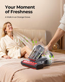 JIGOO J300 Pro Matture Vacuum Cleaner with 14Kpa 550W Powerful Suction, Infrared, UV & Heating Tech for Deep Cleaning, Anti-Allergen Bed Vacuum with Dust Sensor & Plant Fragrance for Bed, Sofa, Crib.