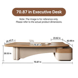 HHEvergreenEnsemble Executive Desk with Curved Desktop (70.87IN)