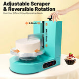 LIWBYYG Cake Decorating Machine, 200W 60-320rpm Cake Cream Spreading Machine Rotating Speed Automatic Cake Cream Spreading Machine with LCD Display for 4-12 inch Cakes (Green)