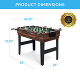 Best Choice Products 10-in-1 Multi Game Table, Combo Game Table for Kids and Adults w/Hockey, Foosball Table, Pool Table, Ping Pong Table, Chess, Checkers, 2x4ft - Walnut