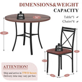 5 Piece Dining Table Set for 4, Wood Grain Dinette with Chairs for Kitchen, Breakfast Nook
