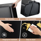 Garvee Dual Trash Can for Recycling and Trash, Stainless Steel Kitchen Trash Can with Lid and Foot Pedal (Black, 8 Gallon(2x4Gal))