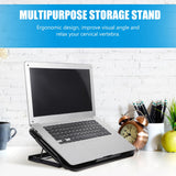 Laptop Cooling Pad Adjustable Stand with Fan USB Powered Black Plastic
