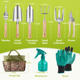 Gardening Tool Set of 9 PCS, Saraily Heavy Duty Gardening Tool Set with Durable Garden Tools Organizer Handbag