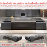 L Shaped Executive Desk with 50mm Thick Top and Storage Cabinet