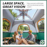 OLIXIS 6 Person Camping Tent, 81in Tall Waterproof Windproof Tent with Double Layer, Large Mesh Windows & Carry Bag, Quick Setup for Family Outdoor, Backpacking, Hiking, Green