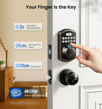 Veise KS02A Fingerprint Door Lock, Keypad Deadbolt, Oil Rubbed Bronze