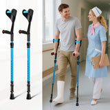 FUSHIDE Forearm Crutches for Adults,Crutches for Men or Women, Lightweight Elbow Crutches, 10-Level Adjustable Height, 3-Part Removable Crutches with Rubber Handles & Comfortable Grip, 1Pair