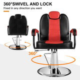 Artist hand Salon Chair for Hair Stylist Reclining Barber Chair Heavy Duty Hydraulic Hairdresser Chair Spa Furniture Shampoo Extra Wider Seat Beauty Hair Salon Equipment