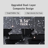 AIRHOP 0.56in Thick 48 Sq Ft Exercise Equipment Mats, 12 Tiles Upgraded Rubber Top with High Density EVA Foam, Large Interlocking Puzzle Gym Flooring for Home Gym, Heavy Weight Workout, 24 x 24in AIRHOP