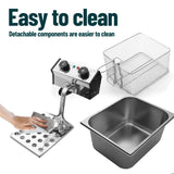 WantJoin 12L/12QT Commercial Deep Fryer with Glass Window - Stainless Steel Dual Tank Electric Tabletop Deep Fryer with 2 Baskets & Lids Countertop Kitchen Frying Machine w/Temperature Control, 3200W