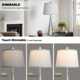 Rinweey 28" Silver Touch Table Lamps Set of 2 with USB A+C Ports, 3-Way Dimmable Bedroom Lamps for Night Stands, Tall Modern Living Room Lamps for End Tables (2 LED Bulbs Included)