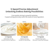 DOAROCA 7-Speed Cordless Hand Mixer for Baking - Electric Handheld Mixer with 6 Stainless Steel Attachments, Turbo Boost, Digital Display, Lightweight Cake Mixer for Eggs, Cream, Cookie Dough (Red)