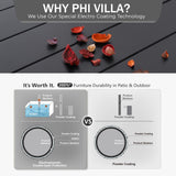 PHI VILLA 7 Piece, Outdoor Dining Set, 60"x38" Table, 1.57" Umbrella Hole