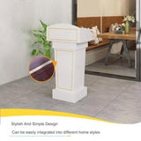 Office Podium Stand Curved Lectern for Churches Portable Pulpit Desk Floor-Standing Hostess Stand Wooden Reception Podiums