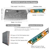 WILDMOK Meat Cleaver Knife, 6.5 Inch Cleaver Kitchen Knife, Damascus Steel Chopper Butcher Knife Damascus Steel, For Home Kitchen and Restaurant