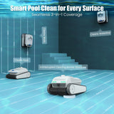 AIRROBO Pool Vacuum for Inground Pools, Smart Navigation Pool Cleaner Robot, Wall Climbing Pool Cleaner (White)