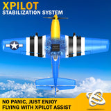 LEAMBE 4 Channel RC Plane, Ready to Fly Aerobatic Aircraft, Easy Control for Beginners, P51 Mustang RC Airplane for Adults Blue