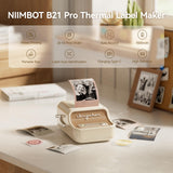 NIIMBOT B21 Pro 300 DPI Bluetooth Label Maker with Tape, Beige