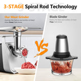 CHEFFANO Meat Grinder, 2600W Max Meat Grinder Electric, ETL Approved Heavy Duty Meat Mincer Machine with 2 Blades, 3 Plates, Sausage Stuffer Tubes & Kubbe Kit for Home Kitchen Use