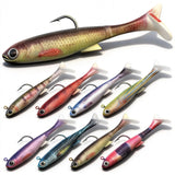 YOTO 8 Colors Soft Plastic Fishing Lures - 3.5" Pre-Rigged Paddle Tail Swimbaits - Angry Lures Swimming Action Soft Baits for Bass, Walleye, Crappie - Saltwater & Freshwater Fishing Lure Kit