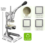 2-in-1 Commercial Juicer and Chopper - Heavy Duty Cast Iron Hand Press Manual Squeezer for Lemon, Citrus, Orange, Professional Vegetable Slicer French Fry Cutter Food Dicer