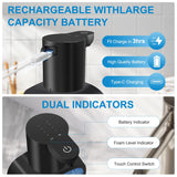 Gotofine Automatic Foaming Soap Dispenser with 500ml/17oz Capacity, Touchless Soap Dispenser with 4 Level Adjustable, Rechargeable, Wall-Mounted, Waterproof for Kitchen, Bathroom, Hotel, Restaurant