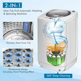 Portable Washing Machine, 8Lbs Capacity Full-automatic Washer COSTWAY