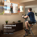 Sunny Health & Fitness Foldable Magnetic Exercise X-Bike Pro, 300 LB Capacity, Low-Impact, 14-Level Resistance, Ergonomic Support