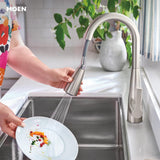 Moen Haelyn Spot Resist Stainless Touchless Single-Handle Pulldown Sprayer Kitchen Faucet with Soap Dispenser, Features Power Clean for a Faster Wash, 87627EWSRS