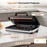 Newise 85Kpa Vacuum Sealer Machine - Kitchen Gifts, 10-in-1 Full Automatic Food Saver with Easy-Lock Handle, Built-in Cutter & Roll Storage for Dry/Moist Foods, Includes Bags & External Hose