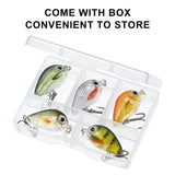 Skylety 10 Pieces Mini Fishing Lures Micro Fishing Hard Baits Crankbaits Panfish Lures Baits Topwater for Freshwater Saltwater Trout Bass Perch with Box Gear Gifts