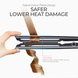 TYMO 2.0 Flat Iron Hair Straightener for Women - 1” Long Ceramic Professional 2 in 1 Straightener and Curler for Fast, Smooth Styling, Innovative Hollow Design to Boost Curls, 500M Ionic, Black