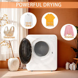 Stopsad 1.5 Cu.Ft Portable Clothes Dryer, 800W Fast Drying Front Load Laundry Dryer with 5 Mode, Mini Electric Clothing Dryer with Stainless Steel Tub, Compact Machine for Apartment, Home, Dorm