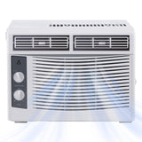 FinerFurnis 5000 BTU Window Air Conditioner, Mechanical Controls Window-Mounted AC Unit with Installation Kit, Compact Cooling for Bedroom Living Room and Small Spaces
