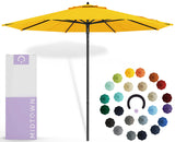 Midtown Umbrellas Push & Pop 10 Ft Patio Umbrellas with Push & Pop Mechanism, Fiberglass Ribs & Sunbrella Fabric – Outdoor Umbrella for Deck, Pool, Cafés and Hotels – Yellow Canopy, Black Pole