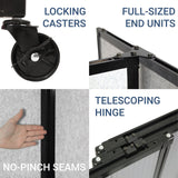 Versare Straightwall Sliding Portable Wall Partition | Freestanding Office Dividers | Locking Wheels