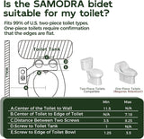 SAMODRA Bidet Attachment, Non-Electric Cold Water Bidet Toilet Seat Attachment with Pressure Controls, Retractable Self-Cleaning Dual Nozzles for Frontal & Rear Wash - Black