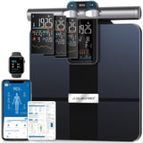 ABLEGRID 8-Electrode Digital Smart Bathroom Scale for Body Weight and Fat Percentage,Full Body Composition Analyzer with Gradient Trends Display,12.2" Platform Handle BMI Weighing Machine,400lb
