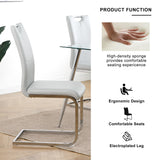 SSLine Faux Mars Stone Round Dining Table Set for 4 w/Grey Leather Chair