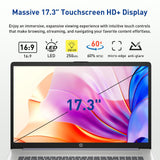 HP 17.3" Touchscreen Laptop w/Microsoft 365, 16GB RAM, 1TB SSD+128GB UFS, Webcam w/Shutter, Fingerprint Reader, Backlit Keyboard, Microsoft Copilot Key, Intel Quad-Core CPU, Win11, Lavender