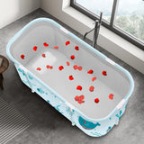 Portable Foldable Bathtub,Foldable Soaking Bathtub for Adults, Freestanding Bathtubs, Hot Bath Tub, Ice Bath, Family Bathroom SPA Tub 47.2x19.7x21.7inch (Fish)