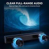 Sound Bar Speakers Bluetooth Wireless, TV Speakers Sound Bar Subwoofer, Home Theater Surround Sound Bar HDMI(ARC) Optical AUX USB 2.1ch Home Audio Sound System TV PC Gaming Wall Mount 3EQ, Black