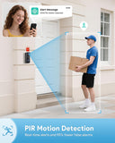AUE Wireless Video Doorbell Camera 2K HD with Ring Chime, Battery Powered & Night Vision 2-Way Audio PIR Motion Detection 2.4G WiFi + IP66 Waterproof