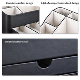 KINGFOM Desk Organizer with Drawer, Multifunction Pencil Holder for Desk, Desk Organizer and Accessories 5 Compartments for Home Office Supplies (Black)