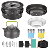 Camping Cooking Set 17pcs, Camping Cookware with Aluminum Non-Stick Pot Pan Kettle Set Beteray